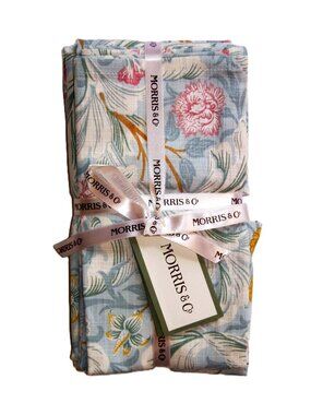 Morris & Co. Set of 8 Leicester Napkins Blue Floral 20"X20" 100% Cotton NWT